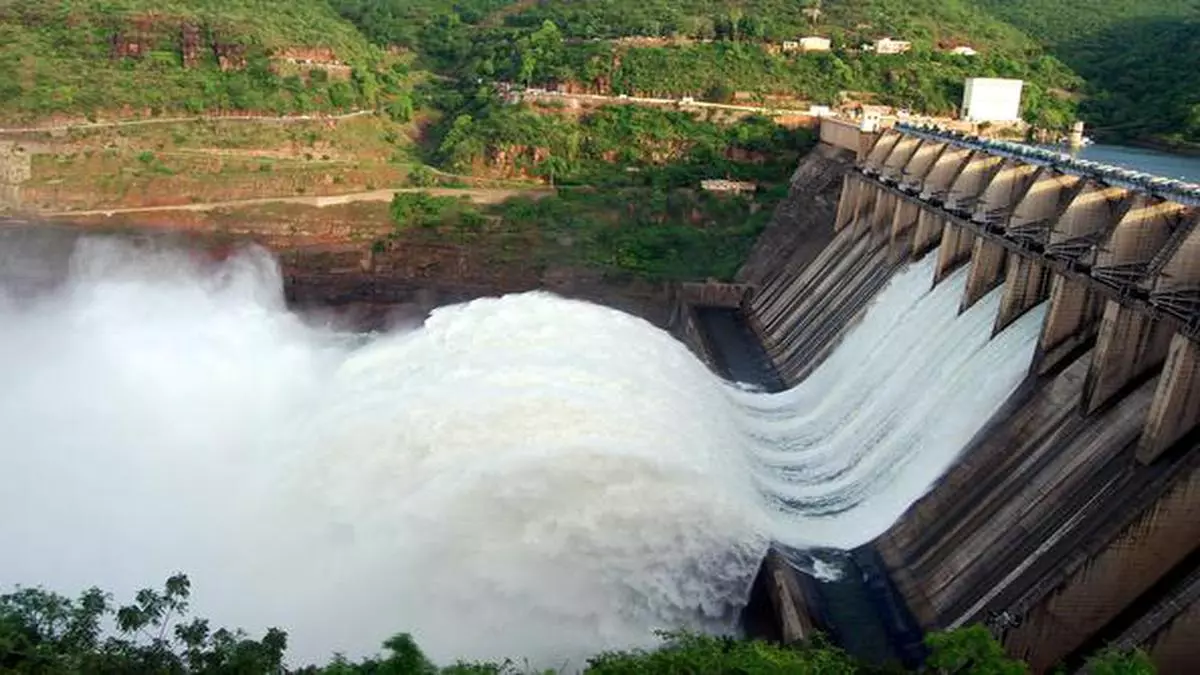 Srisailam Dam Gets Huge Inflows Four Crest Gates Lifted To Release