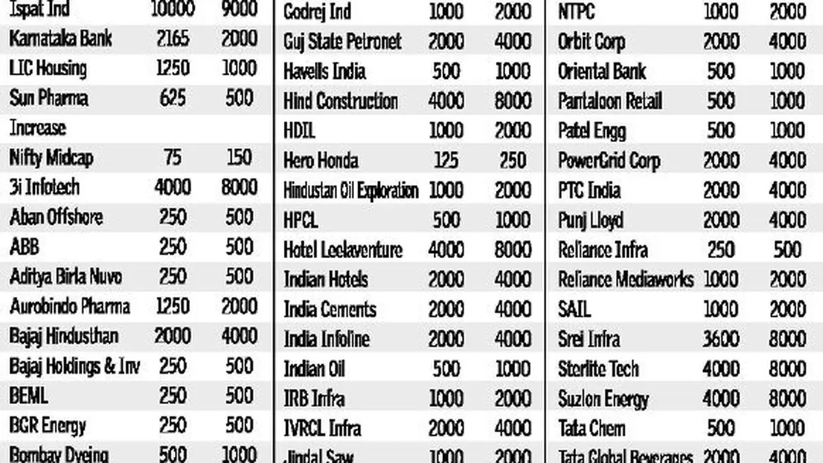 NSE increases lot sizes of 73 stocks, Midcap index The Hindu BusinessLine