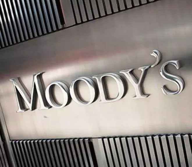 The Moody's Investors Service Inc. logo is displayed outside of the company's headquarters in New York, U.S., on Tuesday, Feb. 21, 2012. Moody's Corp. is a credit rating, research, and risk analysis firm. Photographer: Scott Eells/Bloomberg